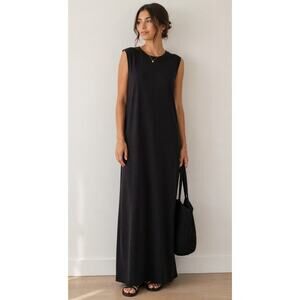 J. JILL Wearever Collection Black Midi Tank Dress Sz M| Comfort Lounge Versatile